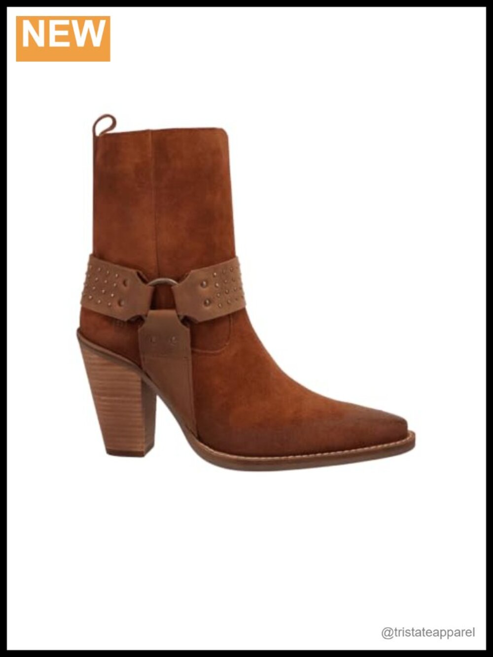 Dingo Songbird Studded Ankle Boots Snip Toe Zipper Block Heel Women's
